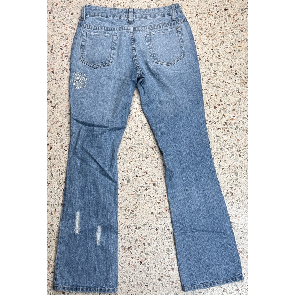 Guess‎ USA Vtg Women's Distressed & Bedazzled Bootcut Denim Jeans Size 29 - Picture 10 of 12